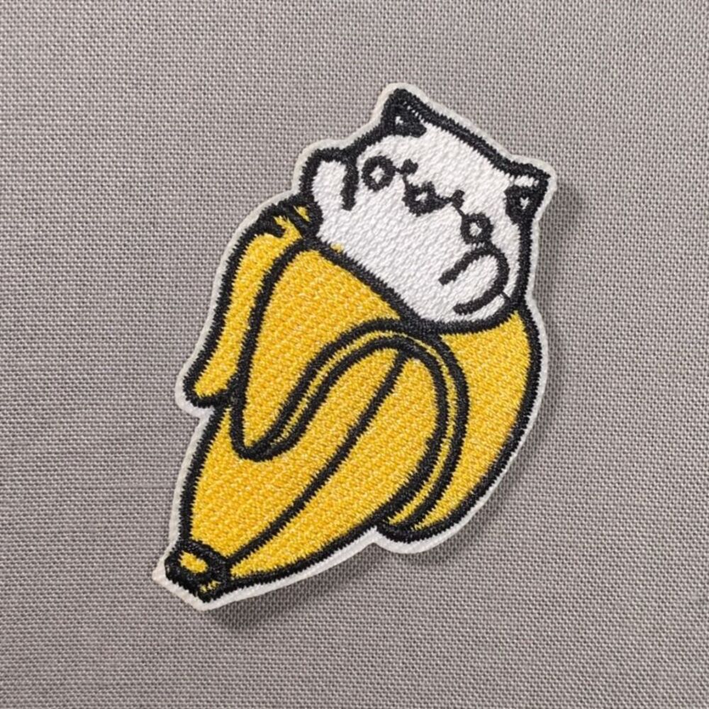 Cute Cat in Banana Funny Iron On Patch | Cat Patch